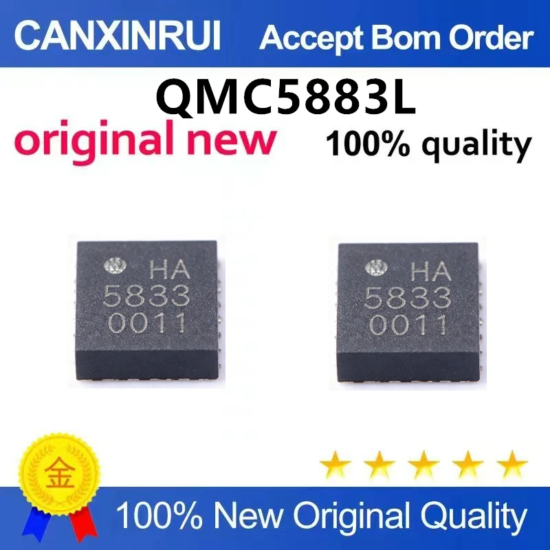 (5pcs-100pcs)Brand new original SMT QMC5883L HA5883 QFN-16 three-axis magnetic sensor chip