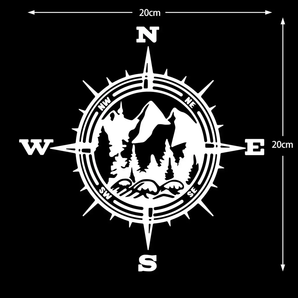 

1PC Adventure Sports Compass Sticker Waterproof Vinyl Decal for Car Body Rear Windshield Bumper Decor