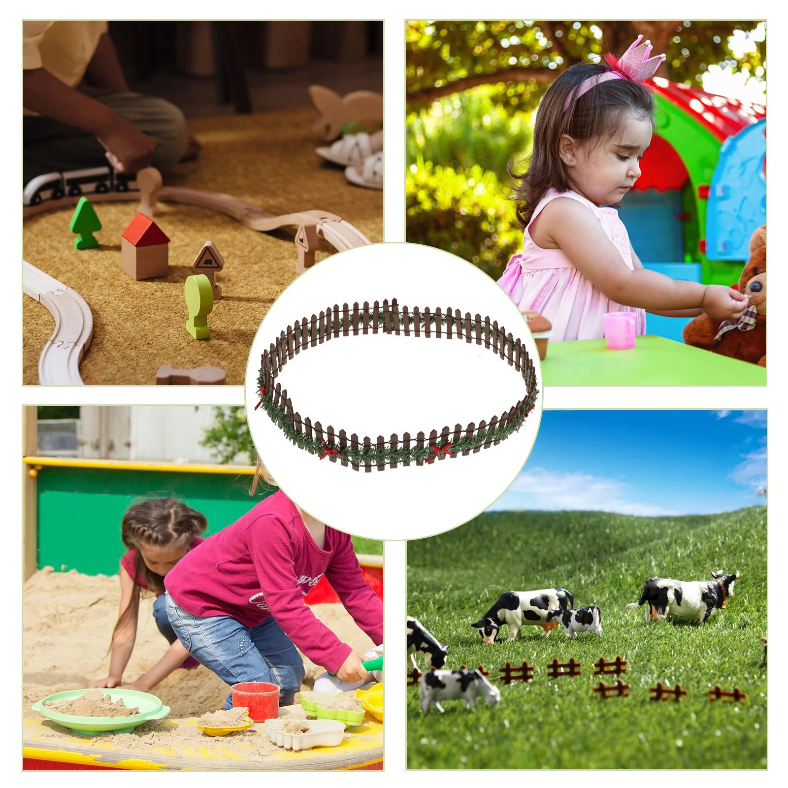 Micro Landscape Wooden Small Fence Miniature Garden Xmas Decoration Decorative Mini Fence Micro Landscape Xmas Decoration