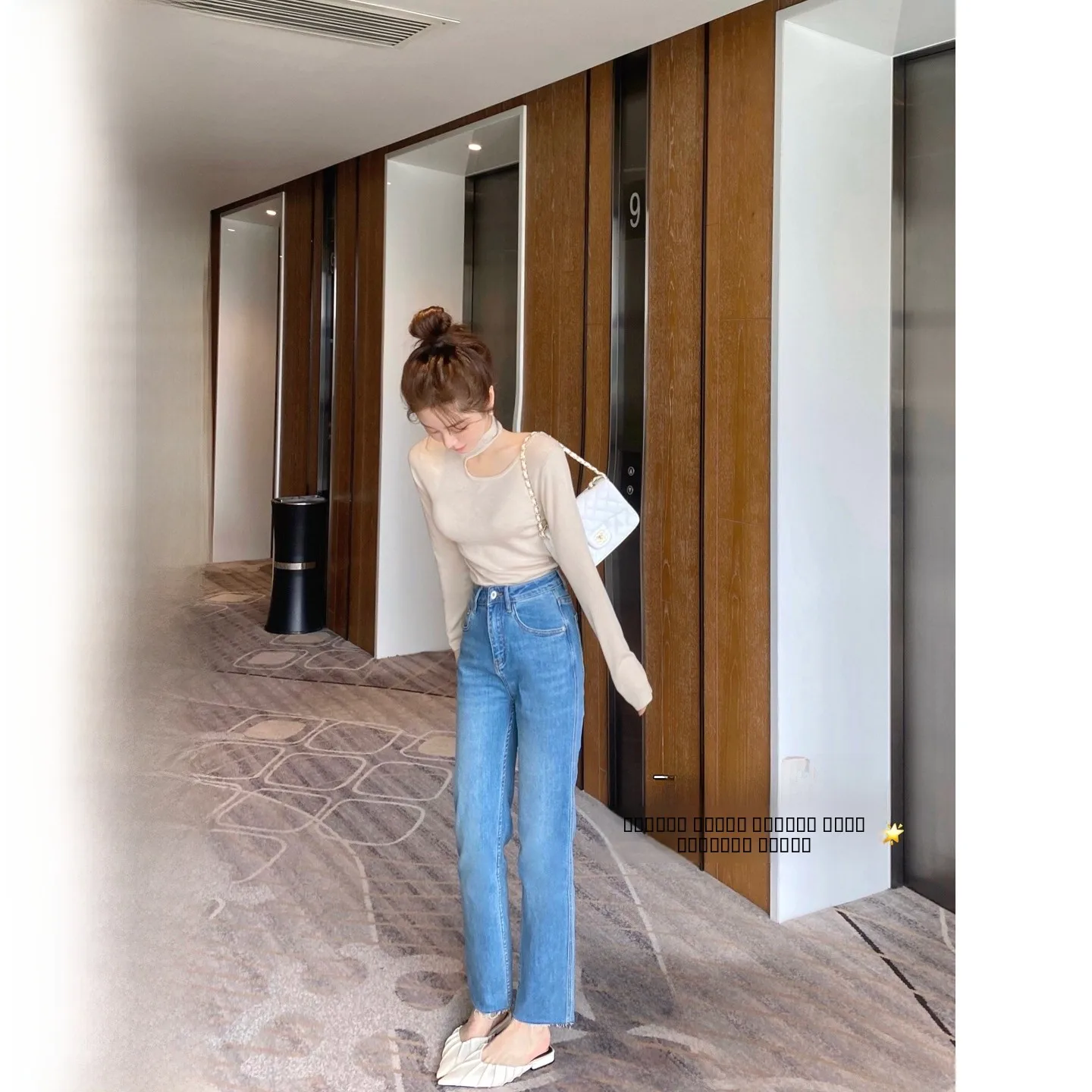 

Джинсы женские CCZEE с высокой талией, прямые, модные, с рваным краем, утягивающие, универсальные, повседневные, весенние