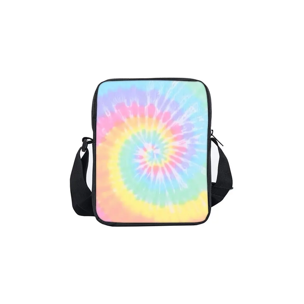 

Tie-dye Printe Single Sided Messenger Bag for Boy/Girls Children Best Gifts 2D Flat Cartoon Casual Crossbody Bag
