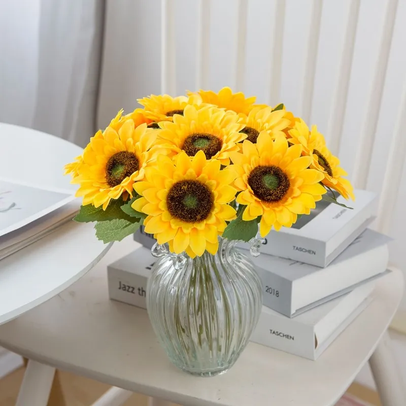 1/3/5Pcs Künstliche Blumen Seide Sonnenblumen Familie Zimmer Vase Weihnachten Hochzeit Dekorationen Garten Bonsai Zubehör Sammelalbum – Detail 13