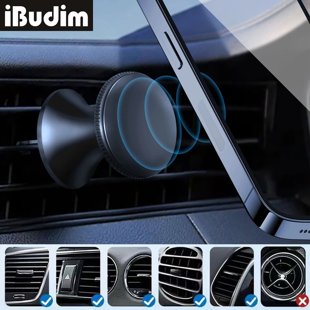 Magnetic Car Air Vent Phone Mount for iPhone Samsung Huawei Universal Strong Magnets Car Air Outlets Cellphone Clip GPS Support