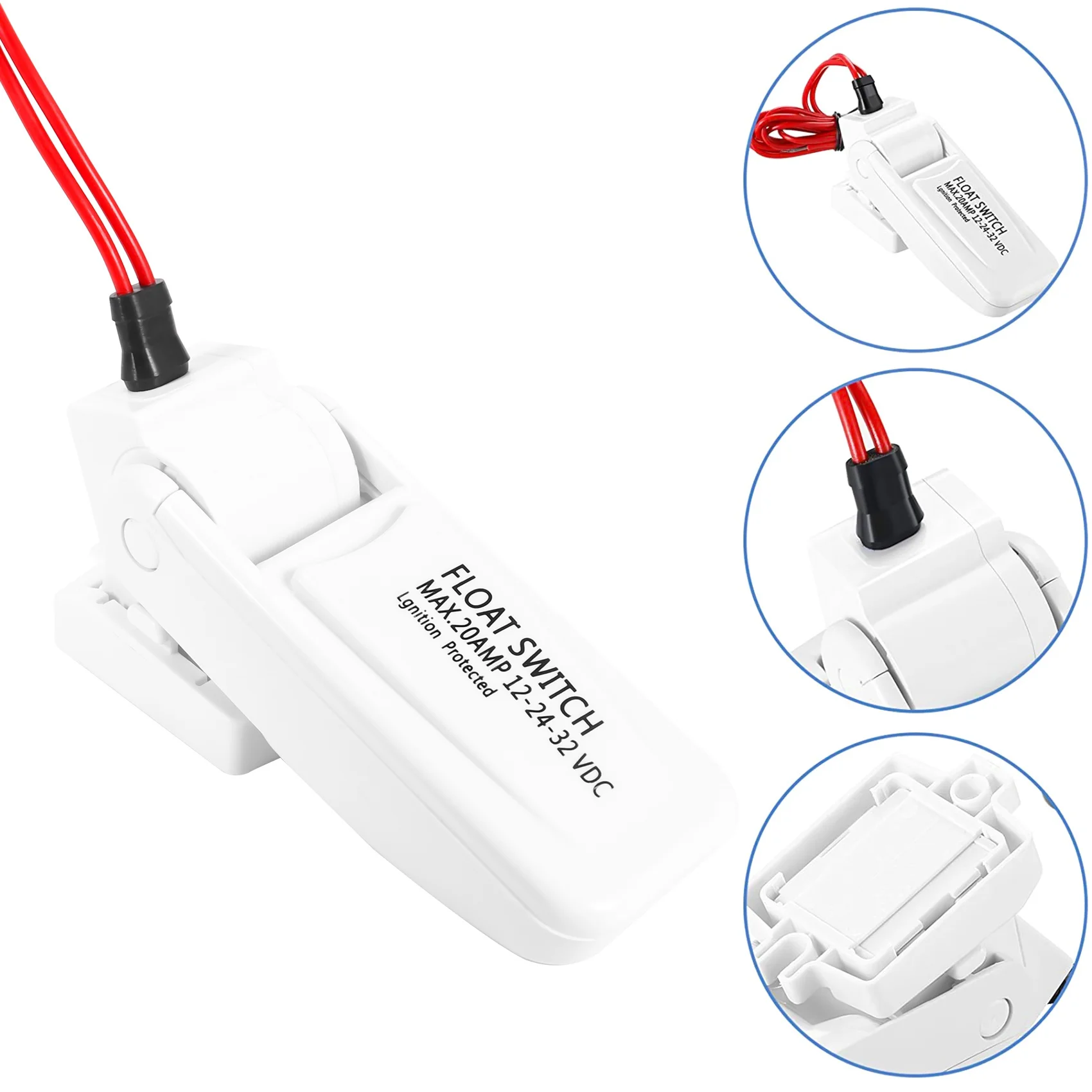 ใหม่-ปั๊มท้องเรือสวิทช์ลูกลอยอัตโนมัติ 12V 24V หรือ 32V สำหรับเรือยอร์ชคาราวานแคมป์ปิ้งมารีนตกปลาปั๊มน้ำเปิด/ปิดอัตโนมัติ