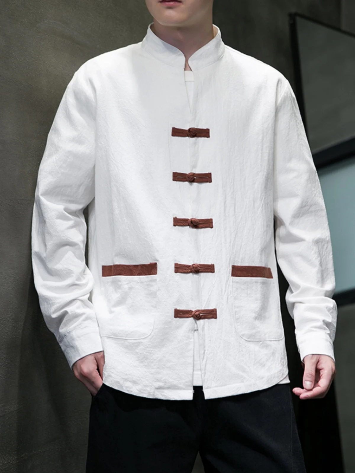 

Новый китайский повседневный джинт для молодежи, весенне-осенний мужской костюм Faion Tang Hanfu в стиле ретро, национальный тренд, костюм Zhongan