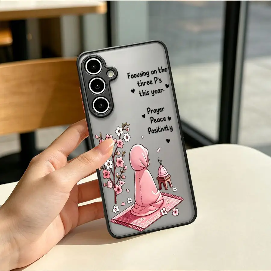 Phone Cover Case for Samsung Galaxy A35 A56 A55 A54 A34 A36 A17 A52 A73 A33 A16 A15 A53 A14 A23 A52S A72 Headscarf Praying Girl