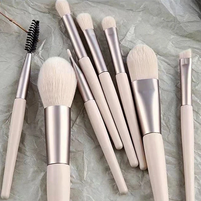 8 pieces of cosmetics foundation make-up cheek red powder shadow mixed makeup brush Soft and lovely beauty tool makeup brush