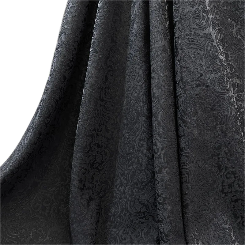 Black 3D Jacquard Fabric, Textured Brocade Fabric, Costume Drapery DIY Sewing Fabric, Suitable For Dress or Gown