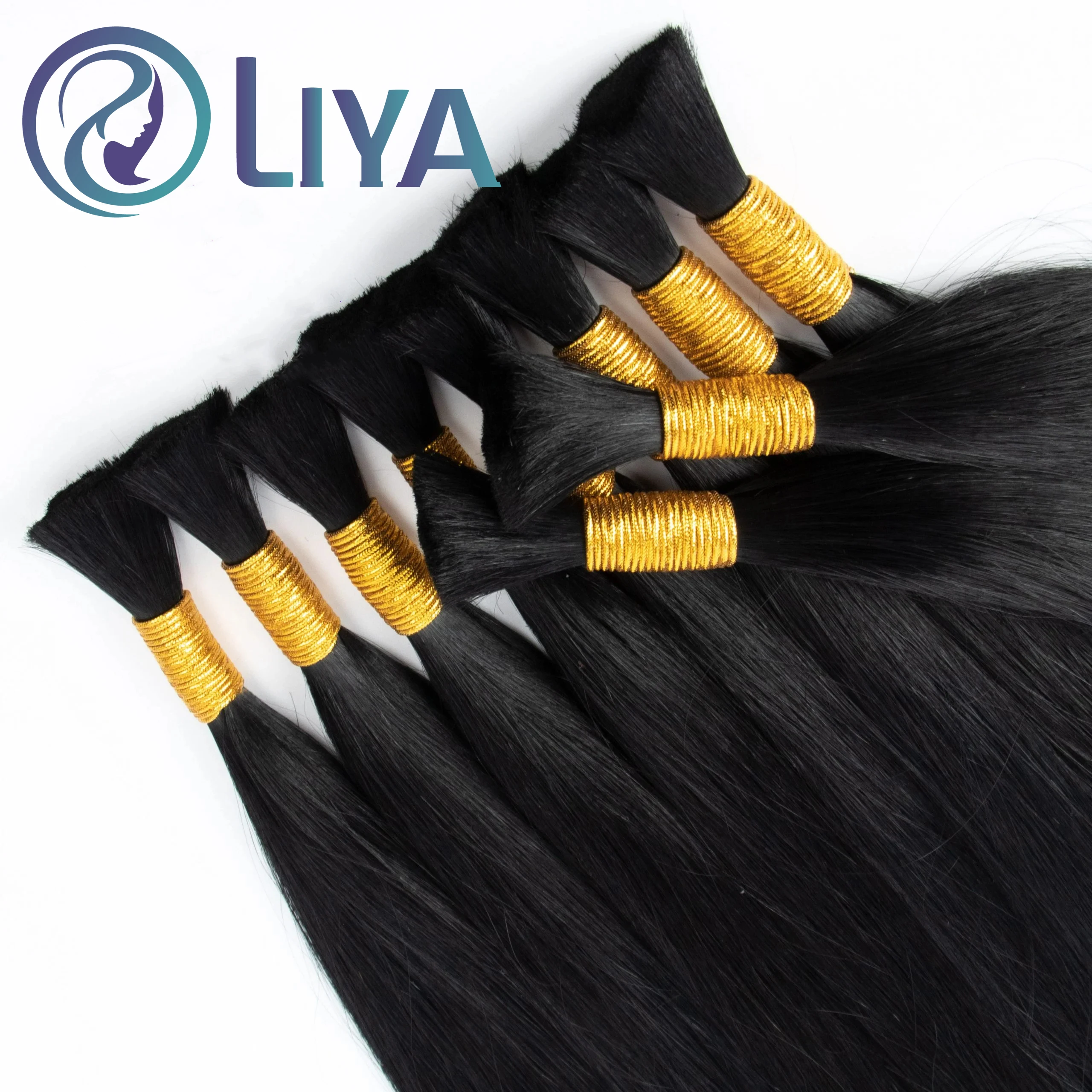 Cabelo reto louro para trançar, nenhuma trama para trançar, cabelo brasileiro, cabelo humano virgem, extensões para mulheres, #613