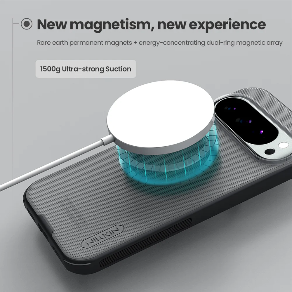 NILLKIN لهاتف Google Pixel 10 Pro XL Magsafe حافظة Frosted Shield Pro غطاء خلفي مغناطيسي للشحن اللاسلكي لهاتف Pixel 10/10 Pro