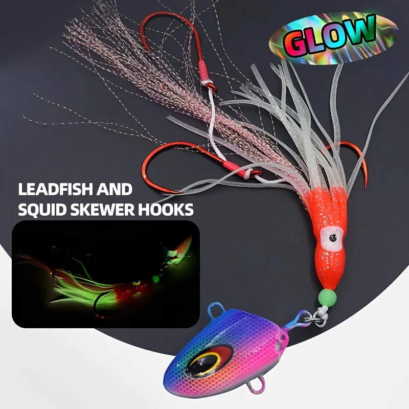 ZYZHE Señuelo JIG Luminoso Pulpo – Anzuelos para Pesca en Barco - imagen 5
