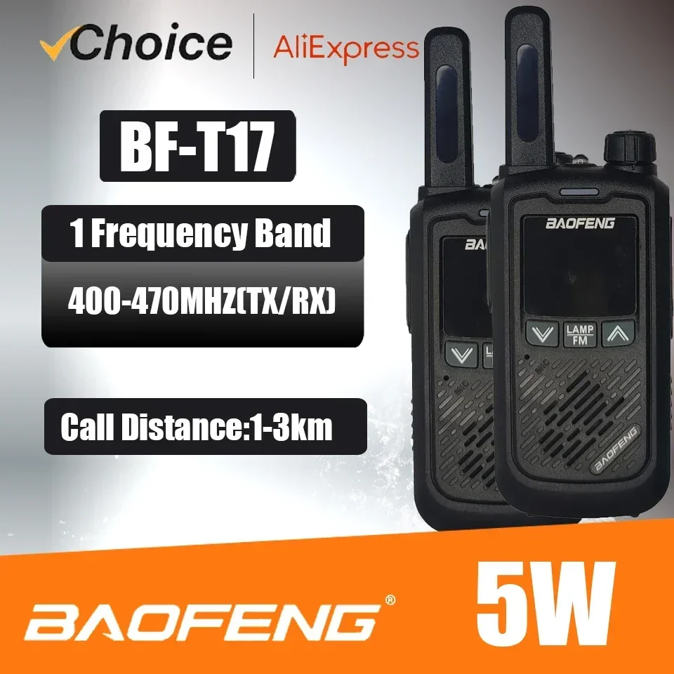 2 pçs baofeng loja oficial BF-T17 frs mini walkie talkie portátil rádio em dois sentidos de longo alcance 22ch vox usb rádio amador lanterna