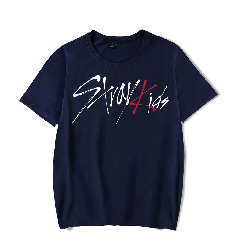 KPOP Kids T-shirt Stray Kids Letter Print Short Sleeve Men Women Fans Fashion Casual Outdoor Shirts Tops