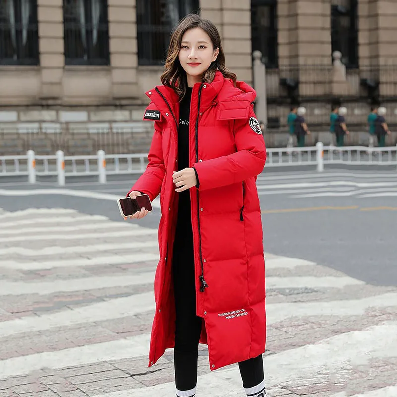 Extra-thick Fashion In Winter Long Leisure Down  Women's 2023 New Korean Version Of Loose Women's Temperament Hooded Coat