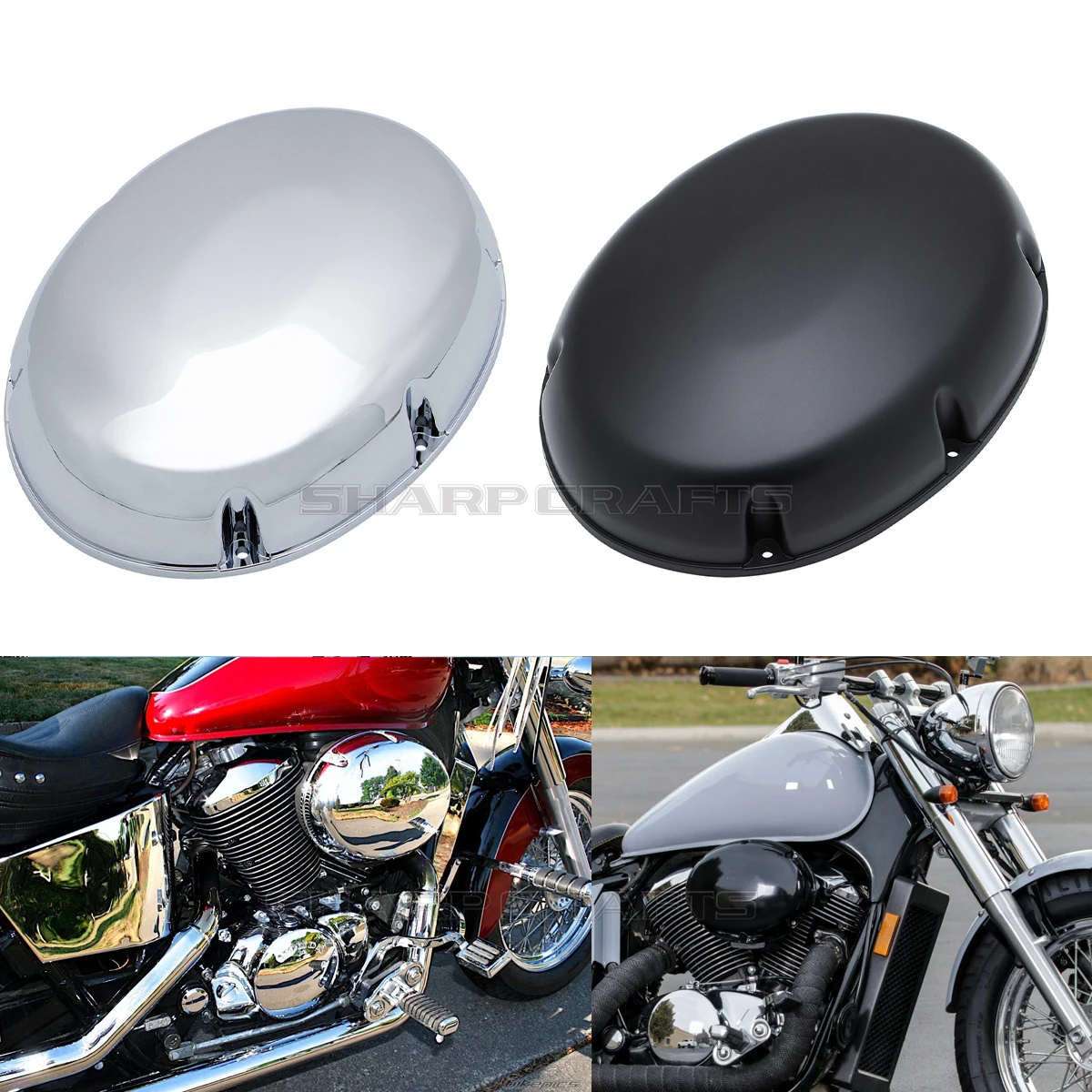 ホンダシャドウ-750-エース-vt750-vt400-400-1997-2003-エアクリーナー吸気ケースカバーエアフィルターカバーキャップクロームオートバイ部品
