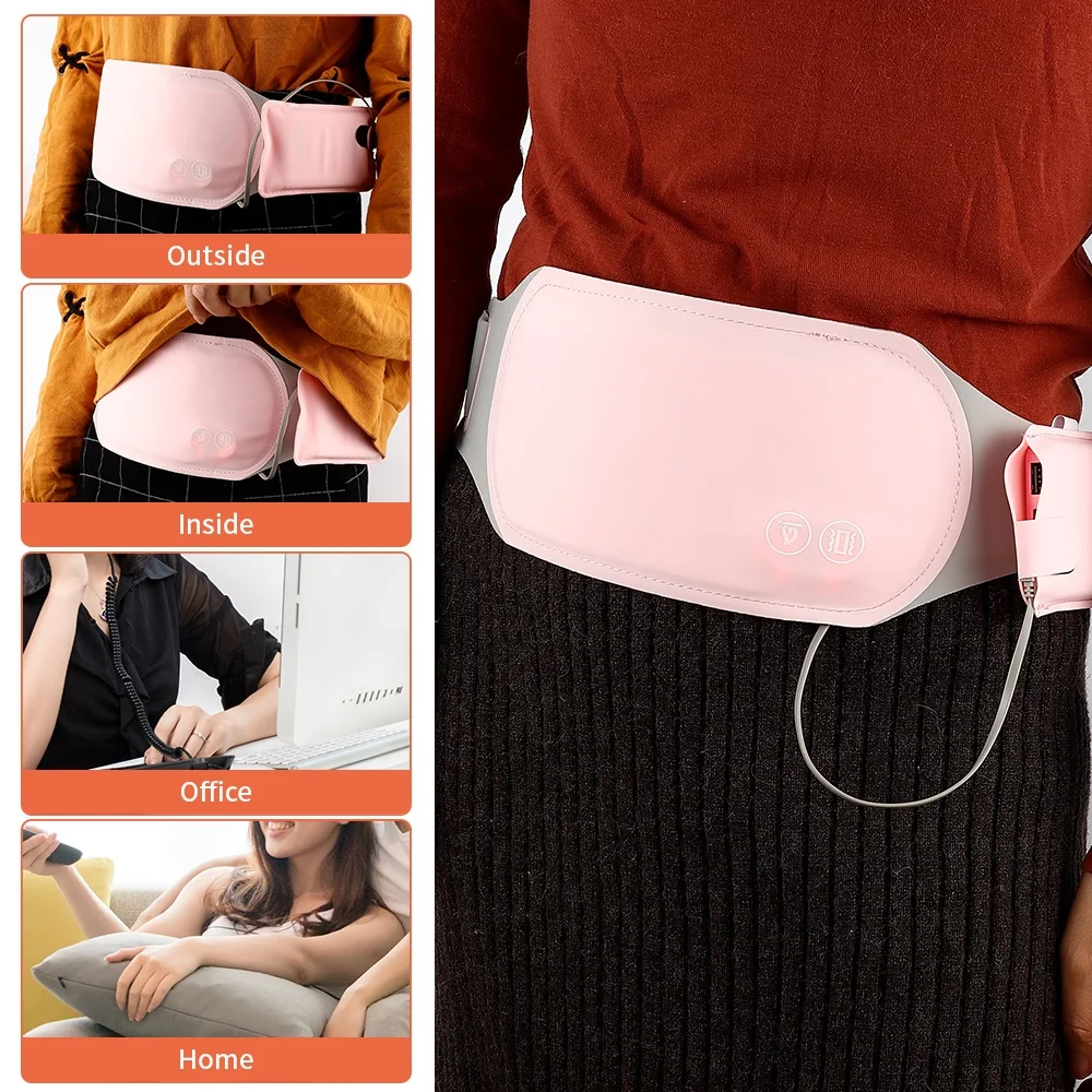 Washable Menstrual Heating Pad Electric Warm Lady Uterus Reduce Menstrual Stomachache Waist Pain Hot Compress 6 Modes Massager