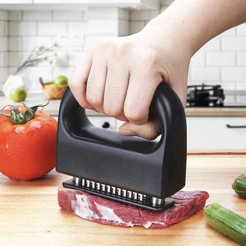 1PCS 48-Pin Stainless Steel Meat Tenderizer Kitchen Tool for BBQ Steak Beef Patty Maker with Meat Stick Needles