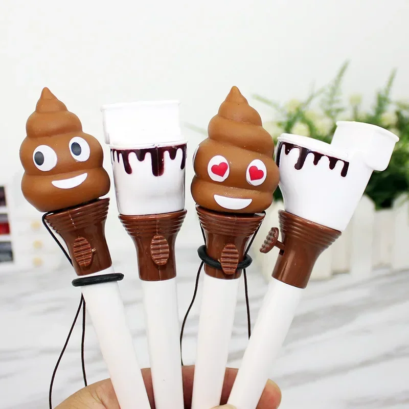 20pcs Korean stationery students make fun of fun poop pen and pressure reducing ball pen with new and strange toilet bounce pen
