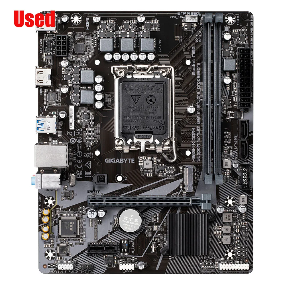 Gigabyte H610M-K D4 Original Desktop For Intel H610 DDR4 Motherboard LGA 1700 Support 12400F 12400 i3 12100F