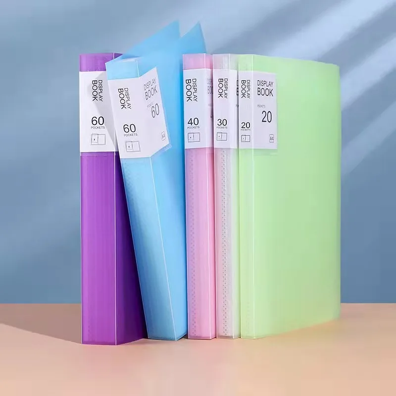 A4 Display book with 20/30/40 pockets Transparent Folder Student Test Papers Organize Document storge Stationery Office supplies