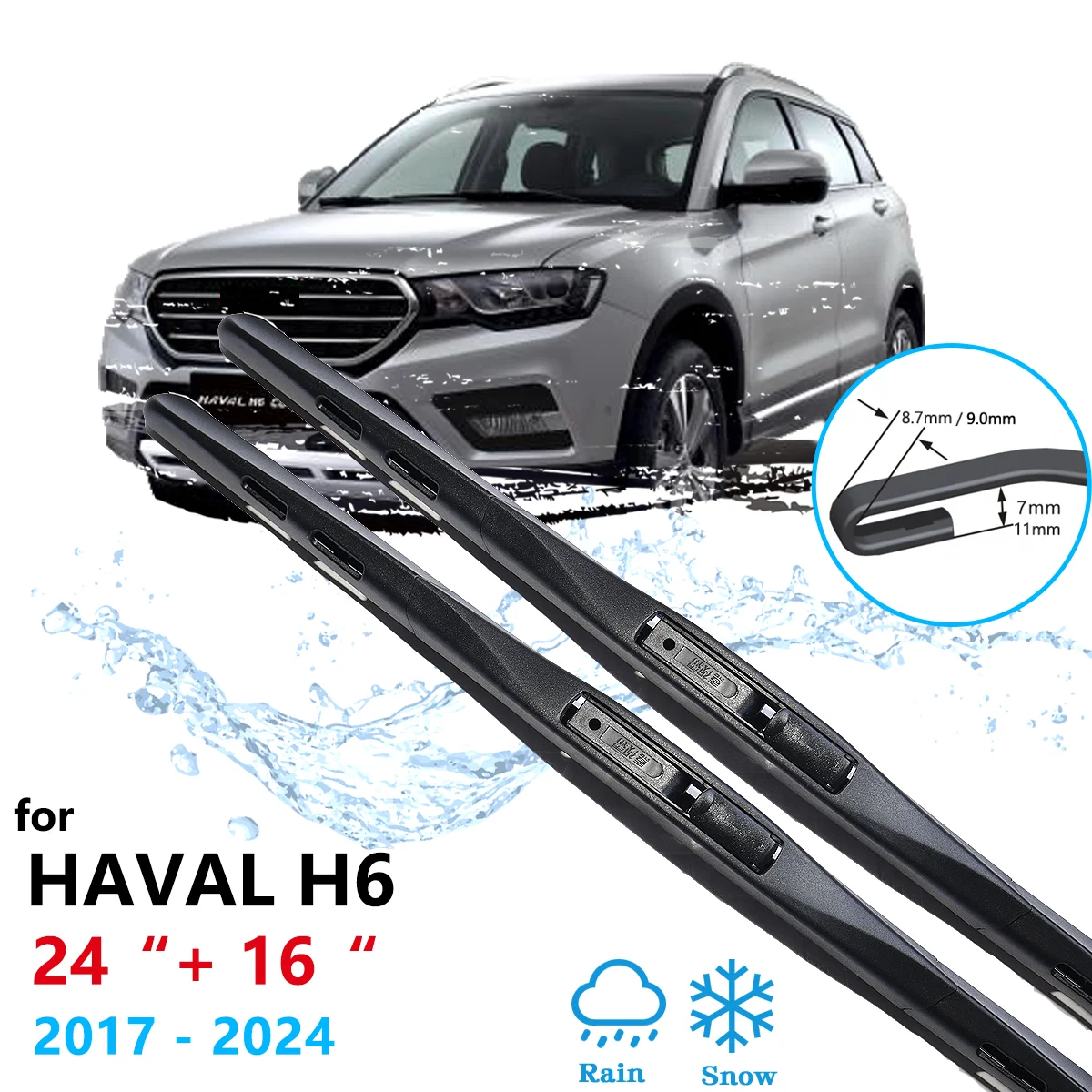 For Great Wall Haval H6 2017 2018 2019 2020 2021 2022 2023 2024 Front Wiper Blades Windscreen Windshield Cleaning Car Accessorie