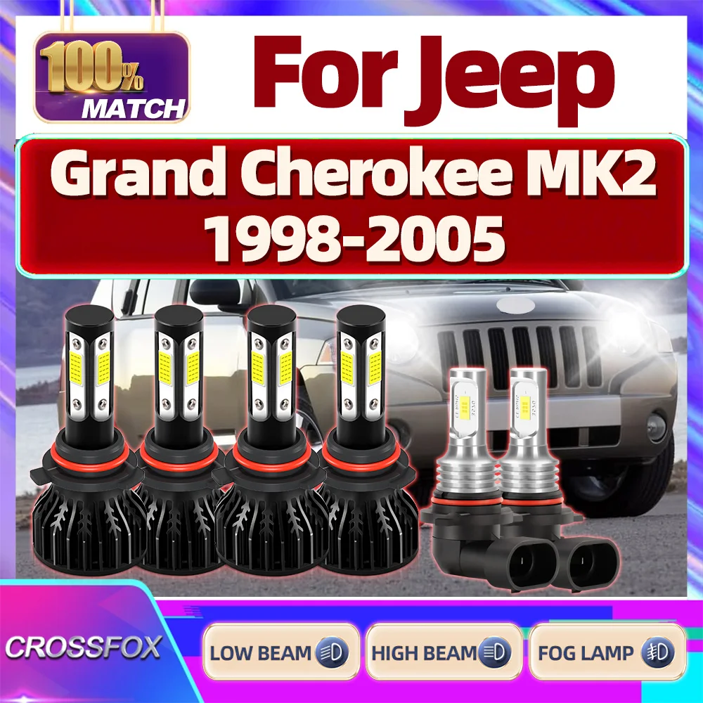 

360W 60000LM Canbus Светодиодные фары 9005 HB3 9006 HB4 Светодиодные лампы Светодиодные автоматические противотуманные фары 12 В для Jeep Grand Cherokee MK2 1998 1999-2005 гг.