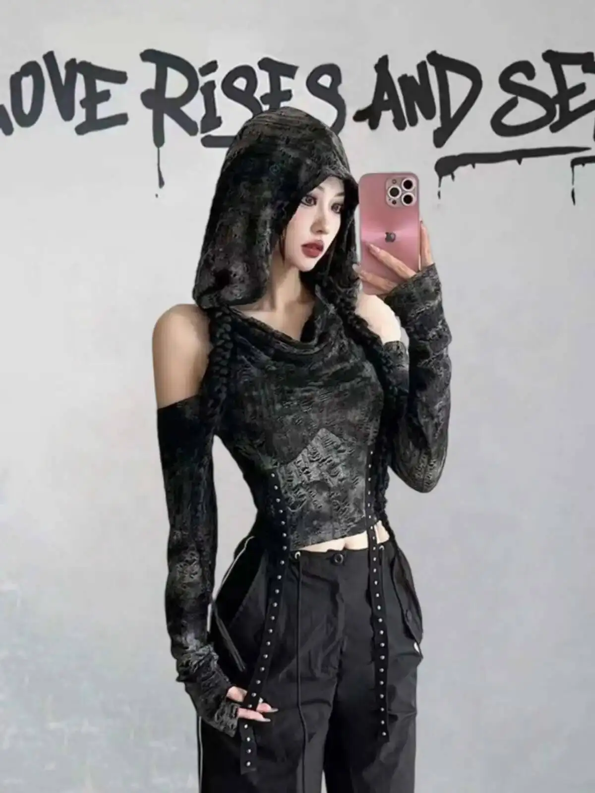 

Women Off Shoulder Crop Top Autumn Sexy Hollow Out Half Sleeve T-Shirt Slim Skinny Ribbed Knitted T-shirt Irregular Tops