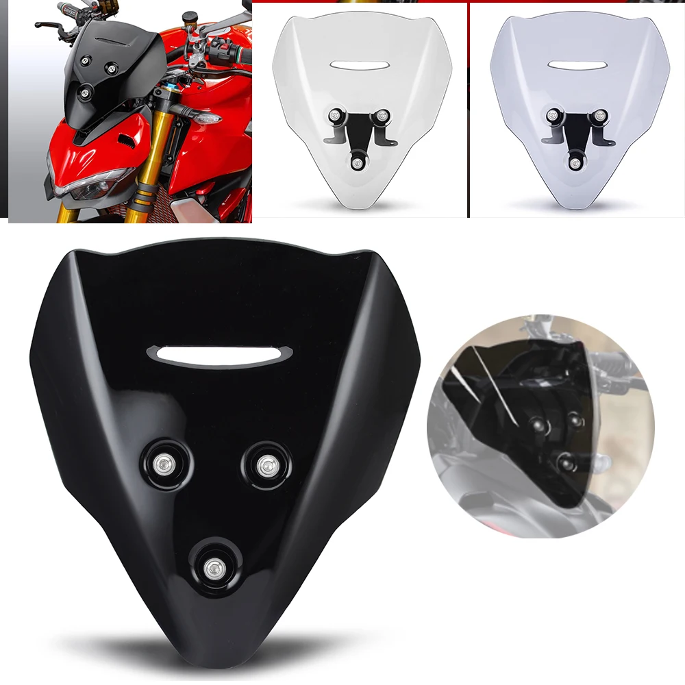 Front Screen Wind Shield For Ducati Streetfighter V4 V4S V4SP 2020 2021 2022 2023 V 4 S SP Windshield Windscreen Air Deflector