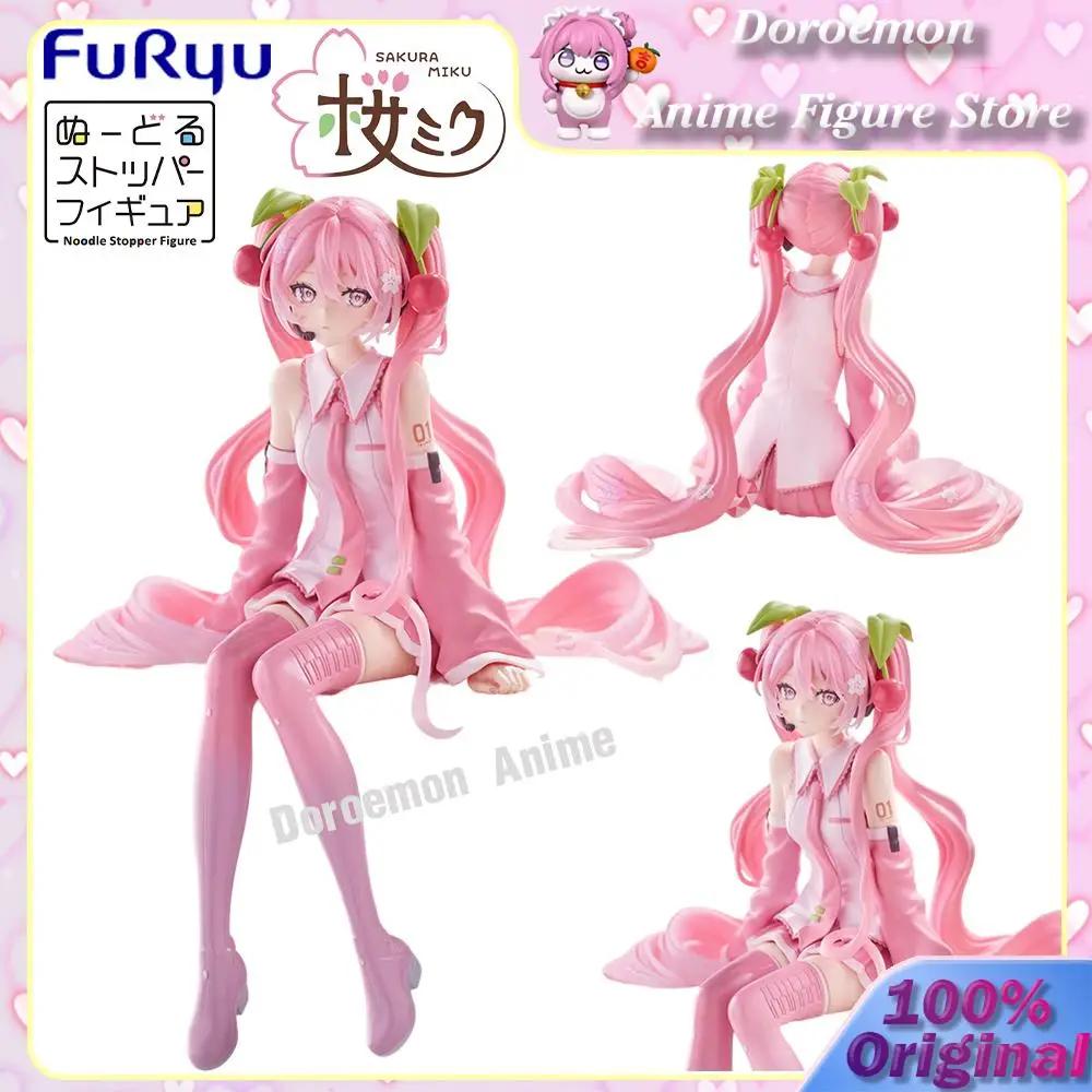 予約注文オリジナル-furyu-ヌードルストッパーフィギュア初音ミクさくらミク-2026-美容アニメコレクタブルフィギュアモデルおもちゃギフト