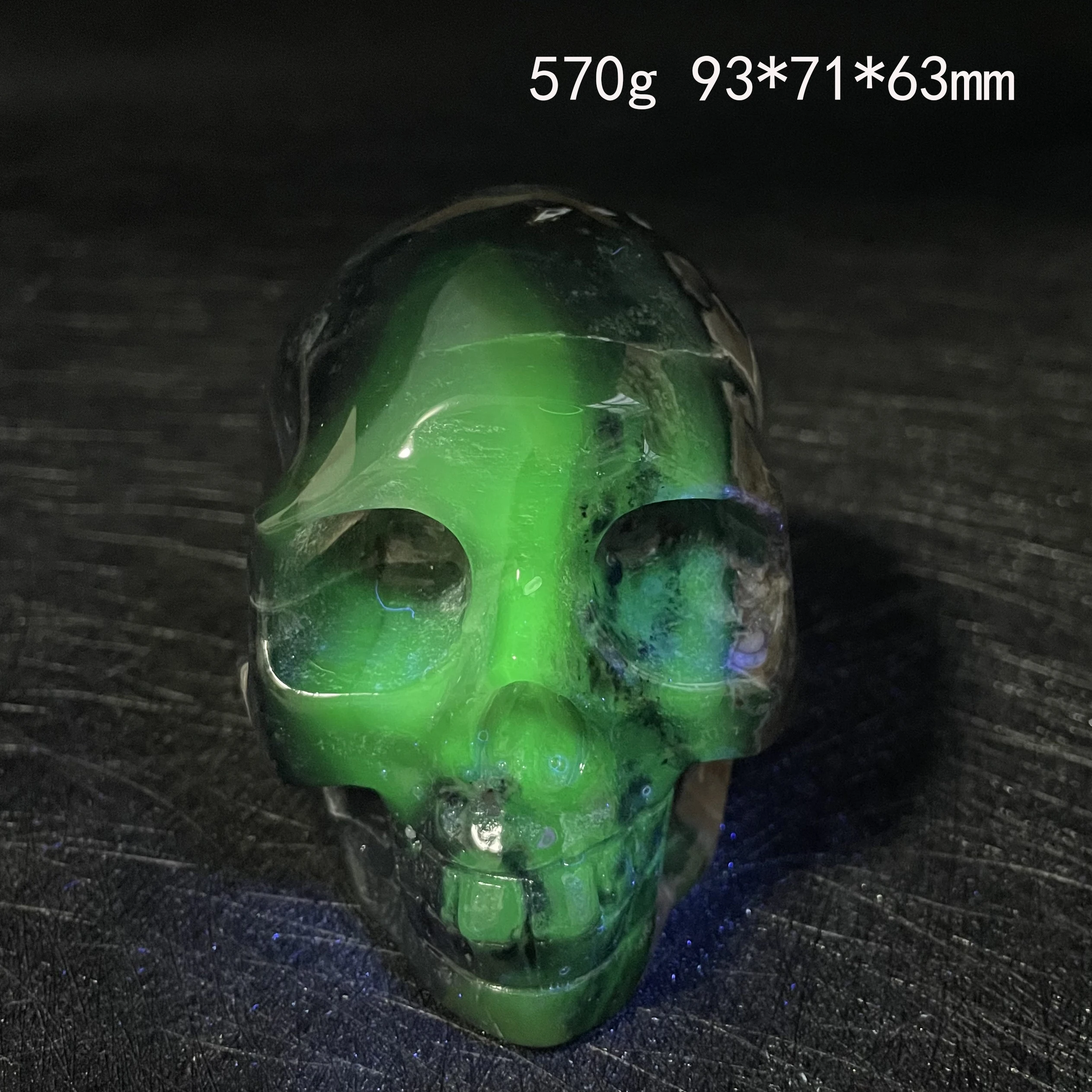 Natural Stone fluorescence effect Volcanic Agate Skull Head Crystal Carving Quartz Polished Rock Reiki Healing Gifts Decor