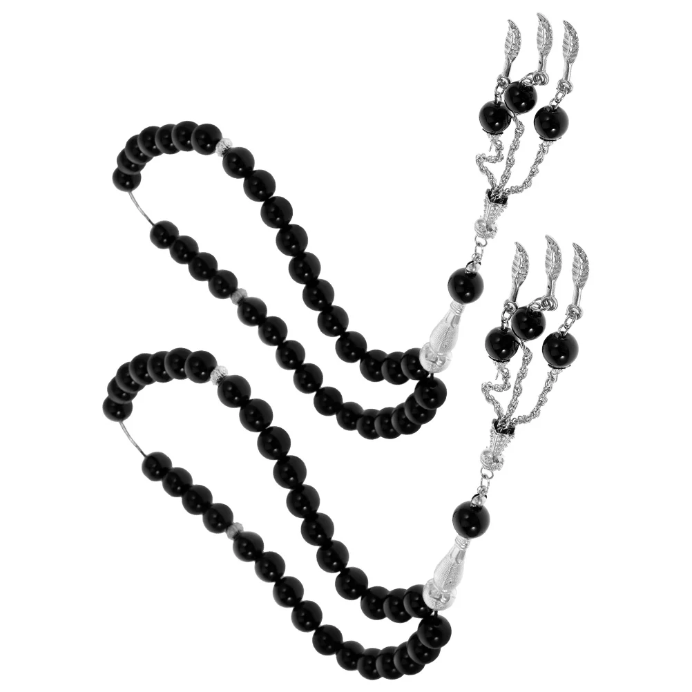 

2pcs Muslim Beads Prayer Crystal Rosary Bracelet Large Particles Hand Chain Portable Party Wrist Decoration WristDecoration