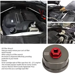64.3mm Oil Filter Wrench 14 Flute Filter Cap Socket Tool For Camry Tundra Tacoma 4Runner RAV4
