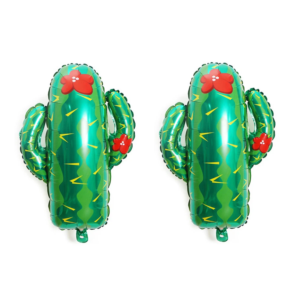 

4pcs Cactus Shaped Aluminum Foil Balloons Party Decoration Balloons For Hawaii Home Bar Club Bright Color Air Leakage Resistant