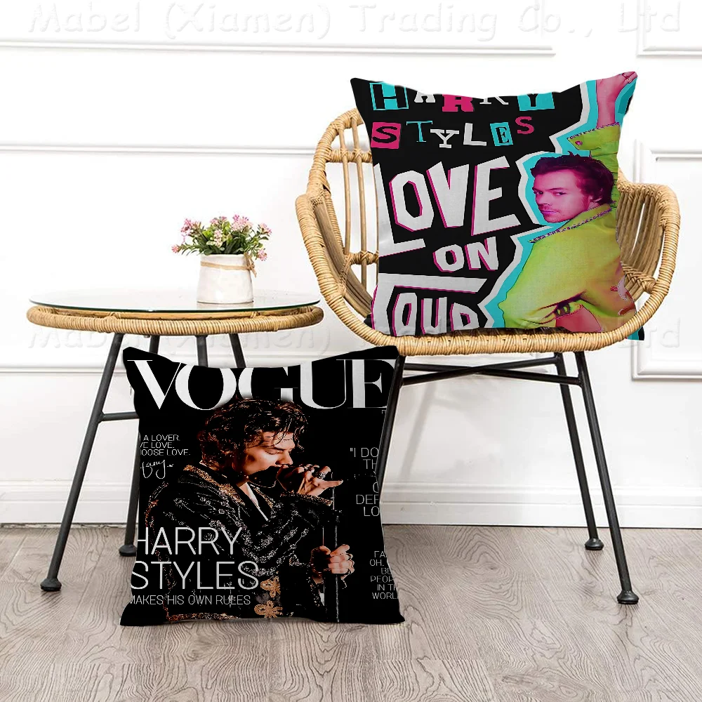 H-Harry E-Edward Styles Decorative Room Aesthetics Pillow Case Home Decor Bedroom Sofa Bed Couch Pillow Cover 45x45