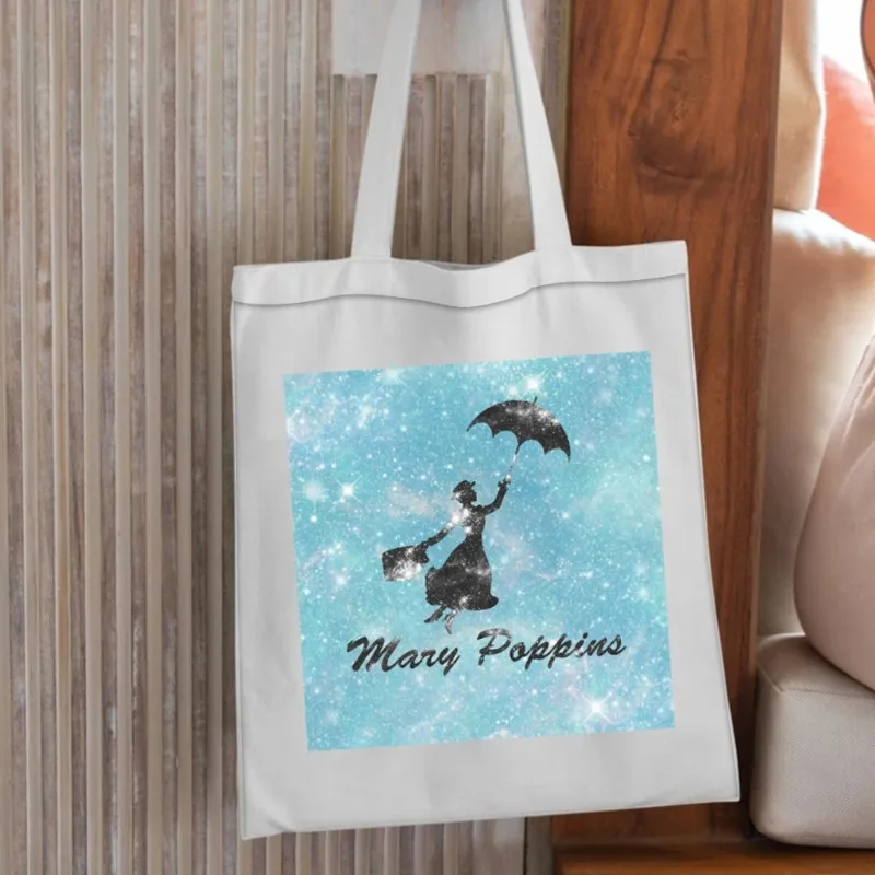 Mary Poppins Women Shoulder Bags Casual Handbag Tote Bag Large Capacity Cotton Shopping Bag