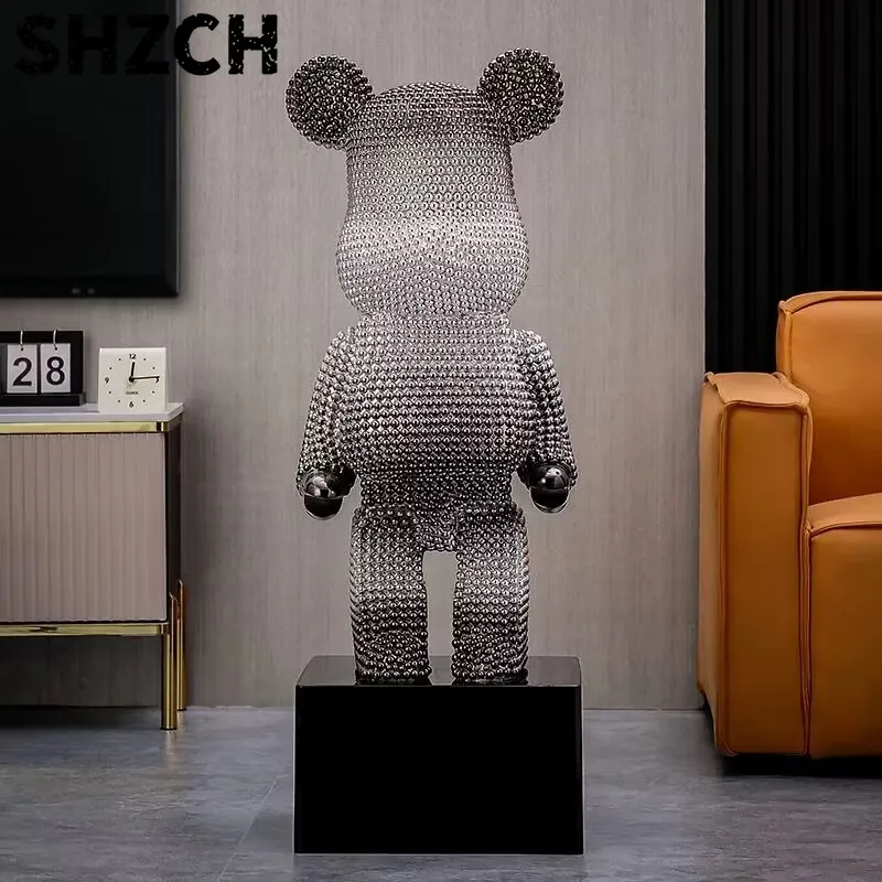 Electroplated Bear Cartoon Piggy Bank Creative Decoration Luxury Living Room TV Cabinet Floor Ceiling Large Ornament Holiday Gif