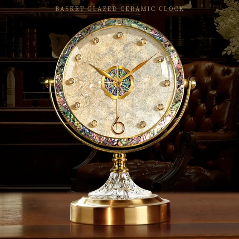 New Luxury Shell Desk Clock Living Room Elegant Home Decorative Table Clock