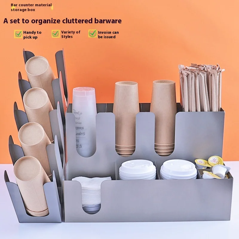 

Commercial Stainless Steel Dividers and Storage Racks Milk Tea Shop Supplies and Coffee Makers Storage Boxes Cup Holders