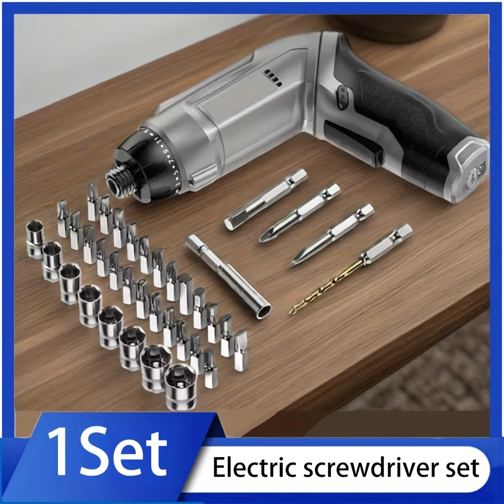 

Of Electric Screwdriver Set With 38 Pieces Of Accessories, USB Charging Cable, 2000mAh, Suitable For Home Improvement
