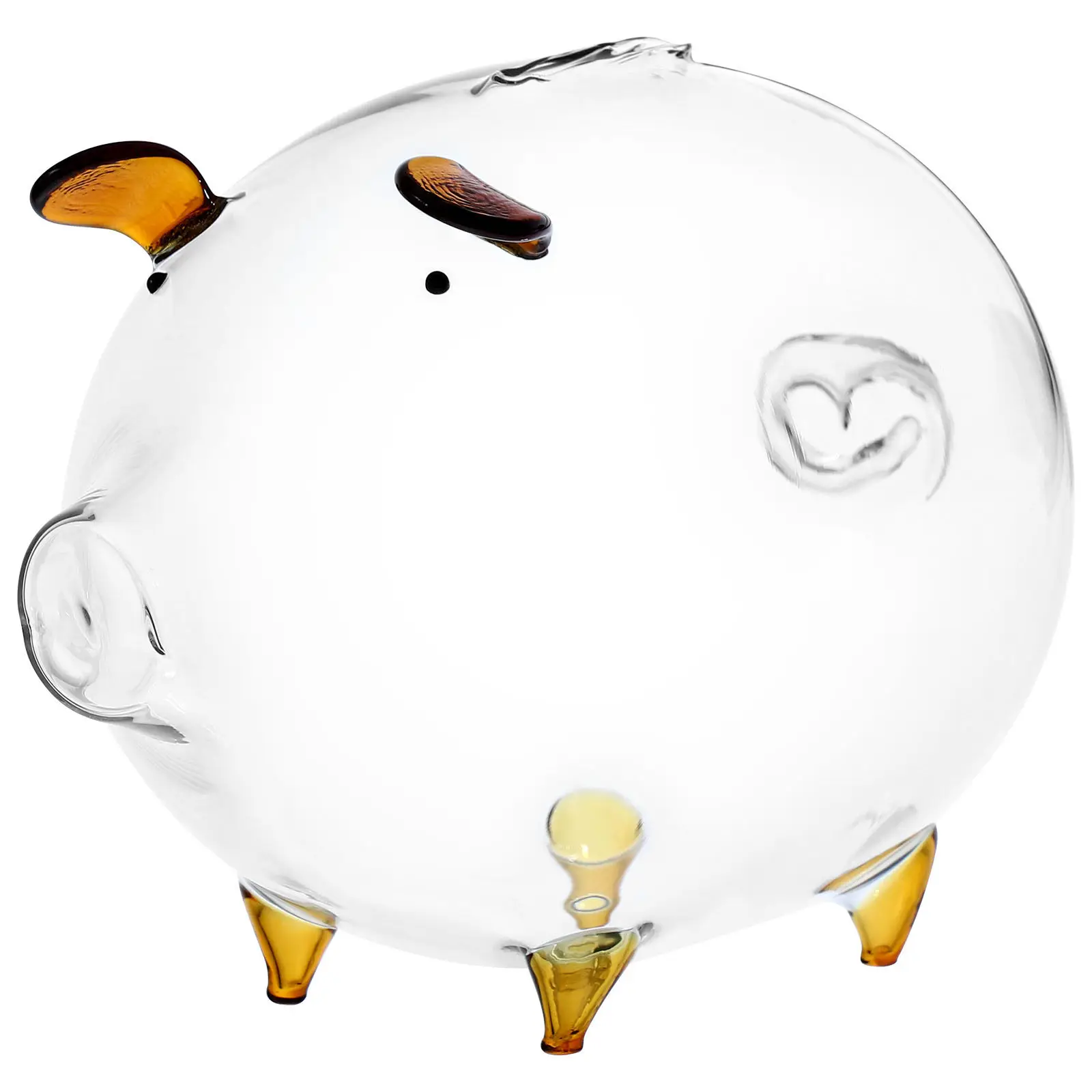 Pig Shaped Transparent Piggy Bank Glass Money Box Clear Coin Storage Jar for Daily Change Bills Savings Decorative Desktop