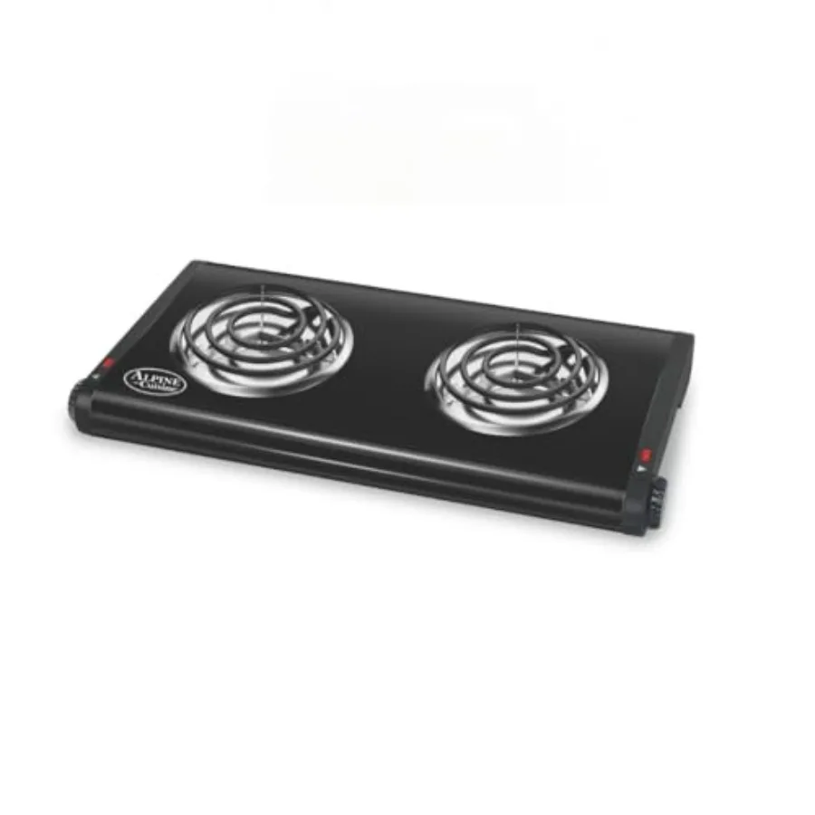 

Электрическая двухконфорочная плита 1500 Вт, портативная, для приготовления пищи в помещении, с регулировкой температуры, компактный дизайн, черная