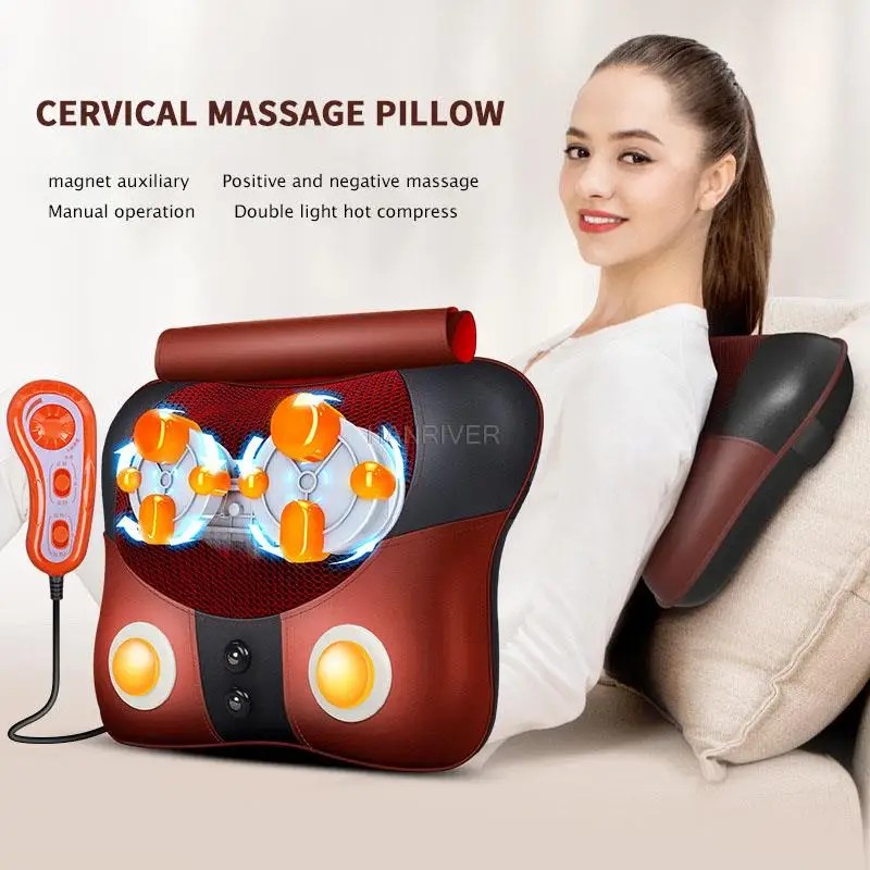 

Cervical neck shoulder waist back massager instrument lumbar body massage cushion for leaning on of multifunctional pillow home