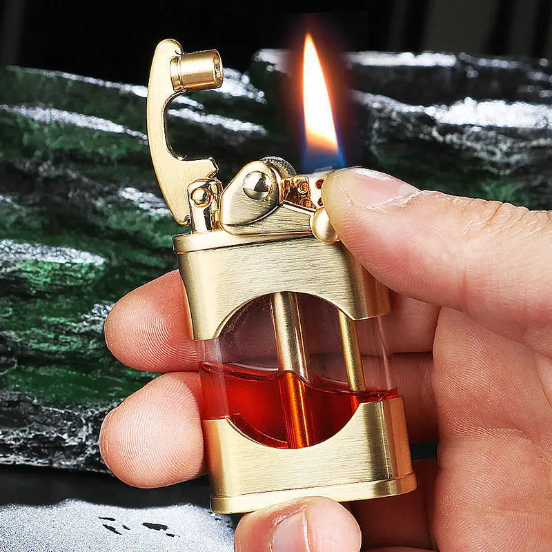 Zorro Transparent Windproof Lighter Creative Ejection Rocker Open Flame Lighter Men's Cigarette Accessories Gift Wholesale