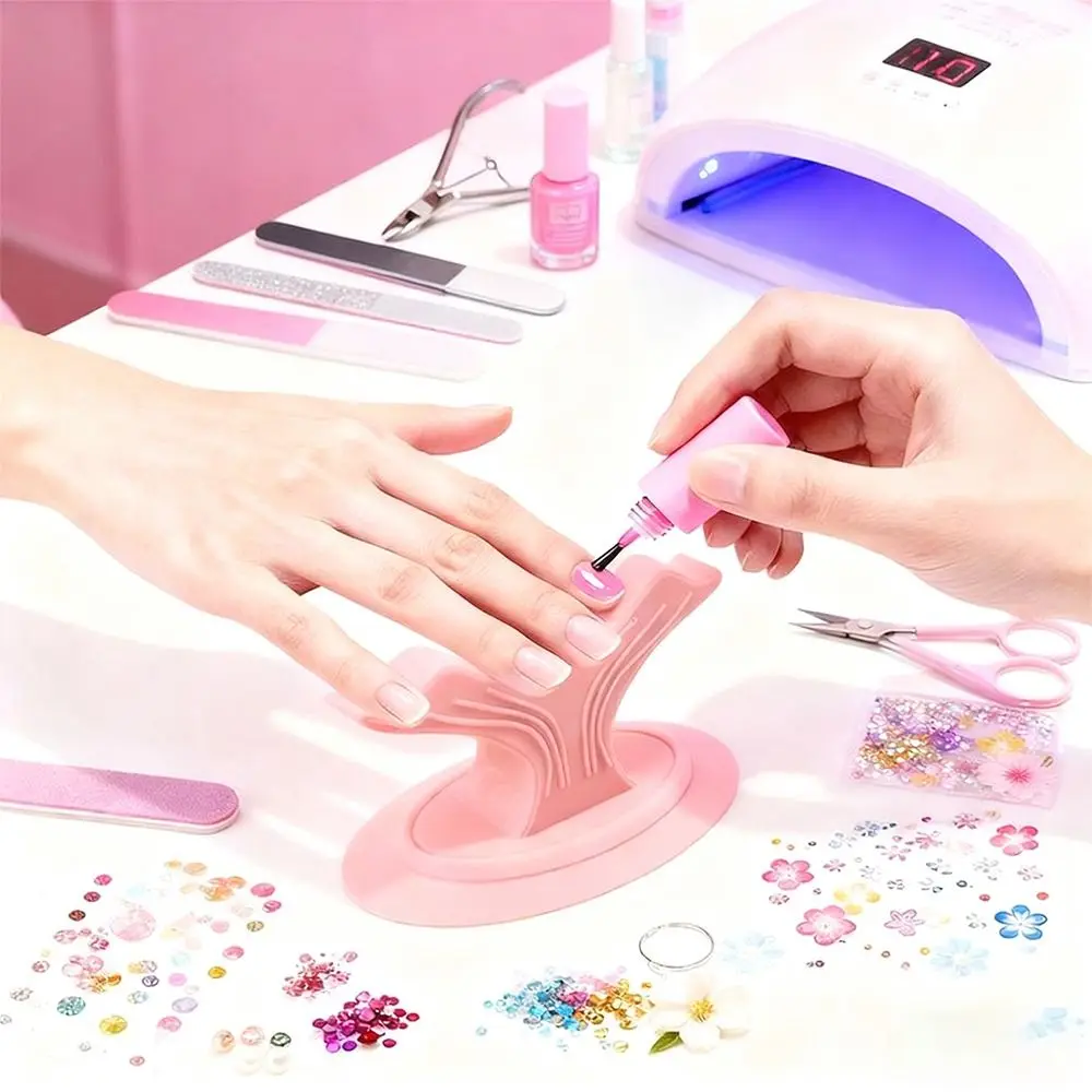 Support de doigt de manucure en Silicone souple, antidérapant, Portable, pour Nail Art, localisateur d'ongles, outil de fixation des doigts