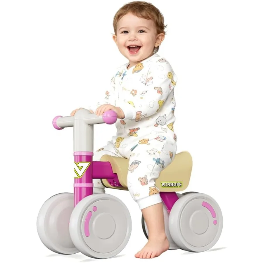 Baby Balance Bike for 1-3 Year Olds Silent Wheels Soft Seat No Sharp Edges Toddler Baby Walker for 12-36 Month Boys Girls First