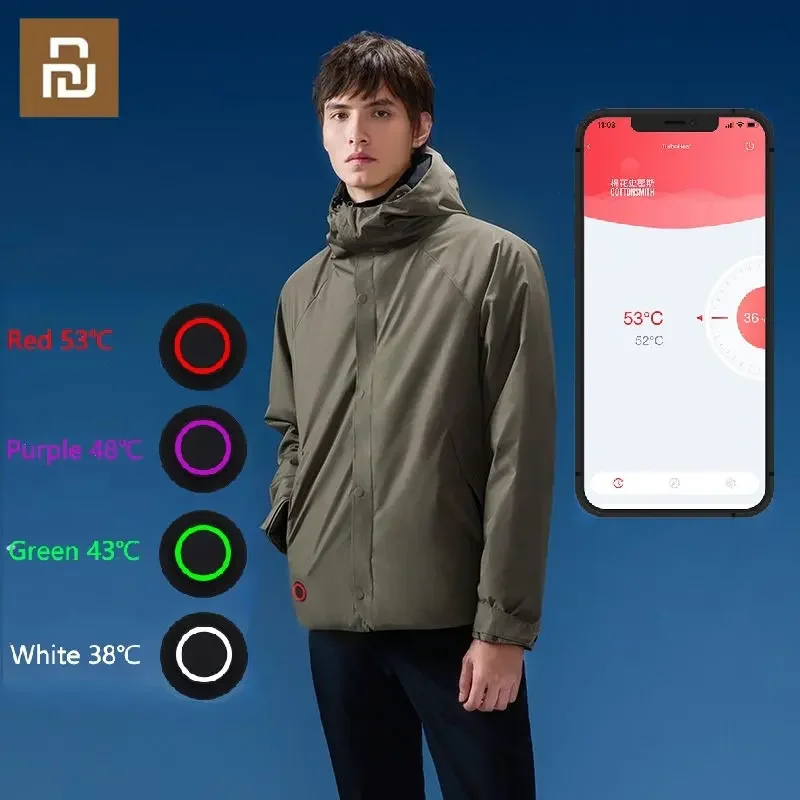 Youpin CottonSmith Graphene Electric Heated Jacket Intelligent Heating Men Jacket Waterproof Breathable Warm Winter Smart App