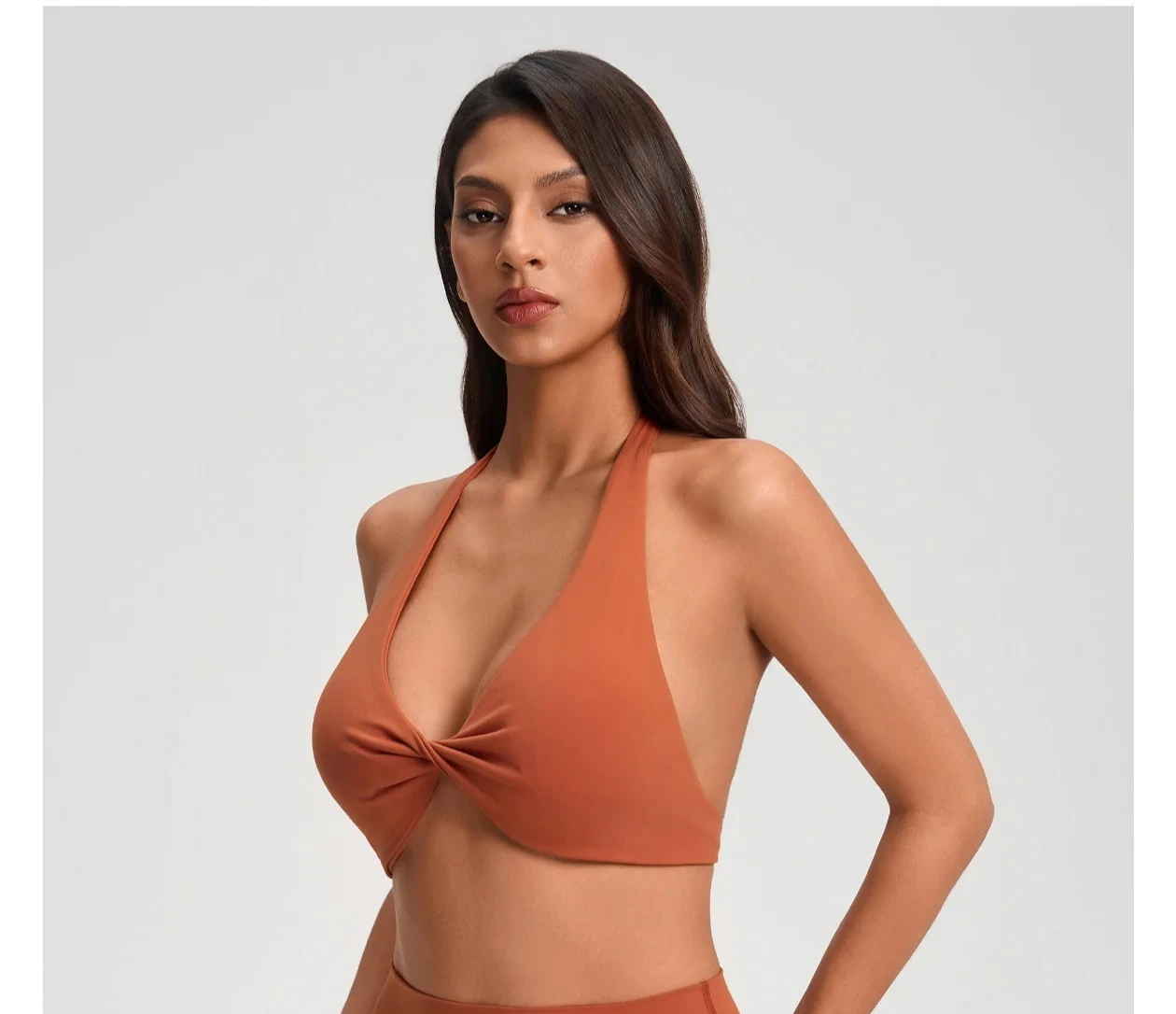 

Спортивный бюстгальтер с перекрученным лифом и завязками на шее, стильный топ для йоги с декоративной спинкой для женщин, дышащий, для пилатеса и тренировок