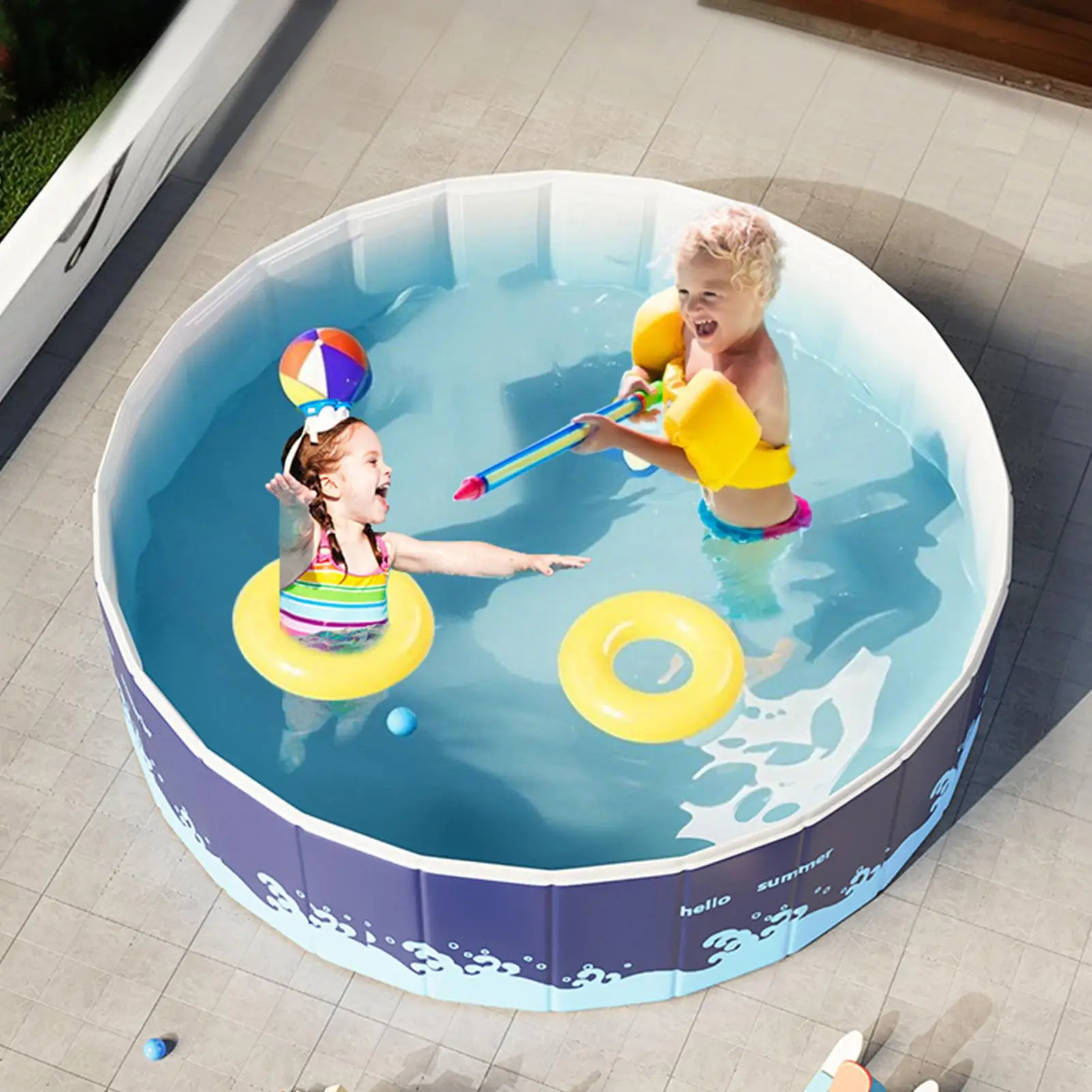 Kid Pools Play Pool Large Capacity Foldable Playhouse Toys Swimming Activities For Backyard Patio Pond Vacation Indoor