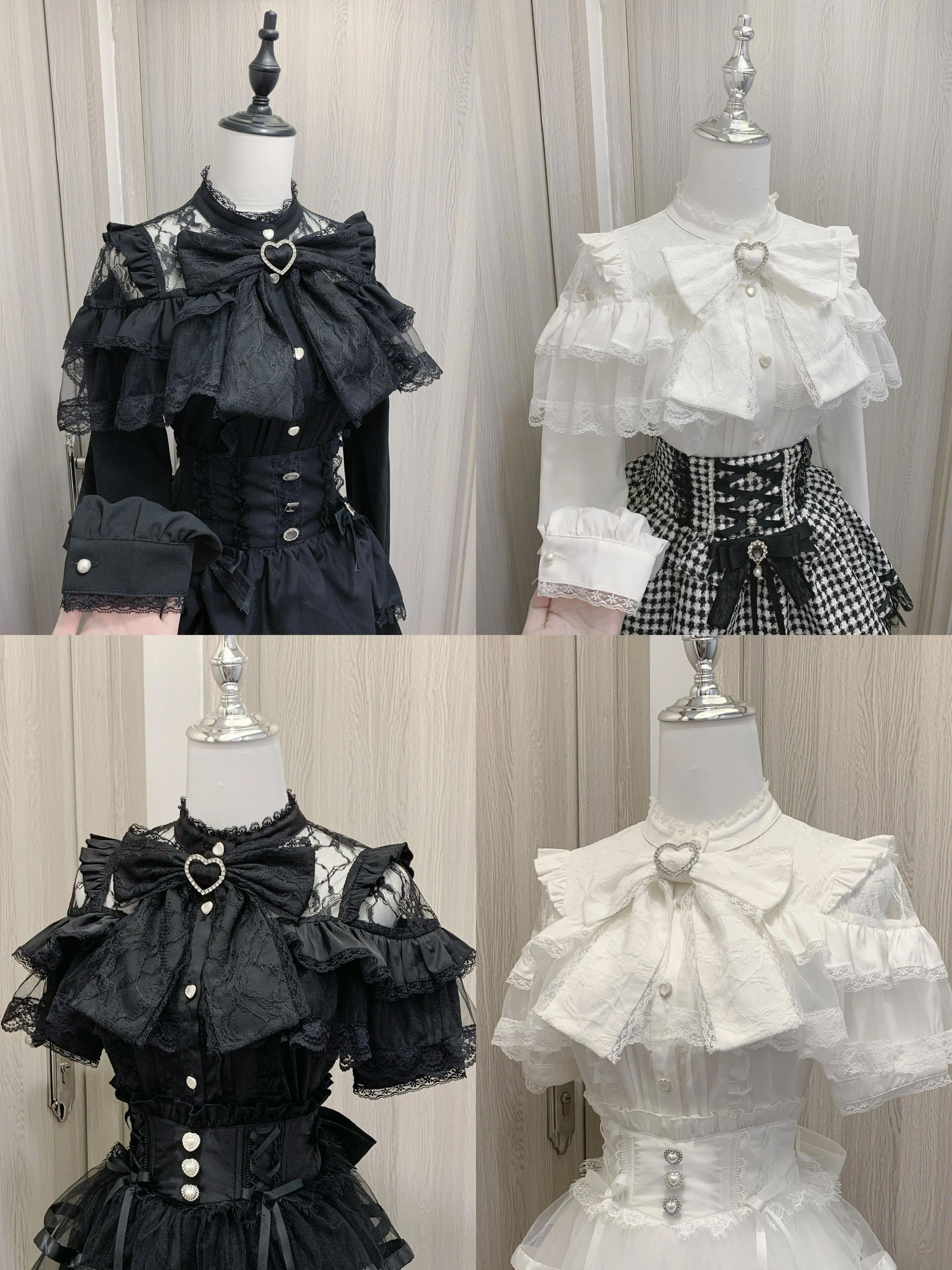 Japanese Mass-produced Mine Girls Sweet Lace Bow Long-sleeved Shirt New Spring and Autumn Women's Lolita Lace Blouse Tops