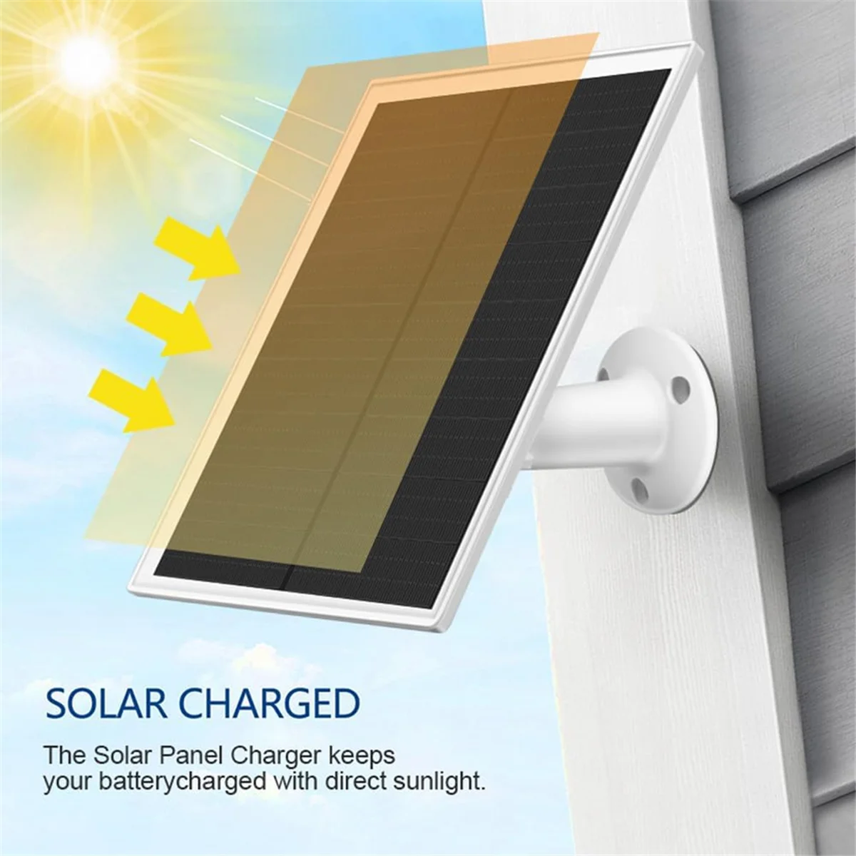 شاحن الألواح الشمسية 10 وات 5 فولت شاحن الألواح الشمسية لكاميرات البطارية القابلة لإعادة الشحن، IP65 مقاوم للماء، Type-C